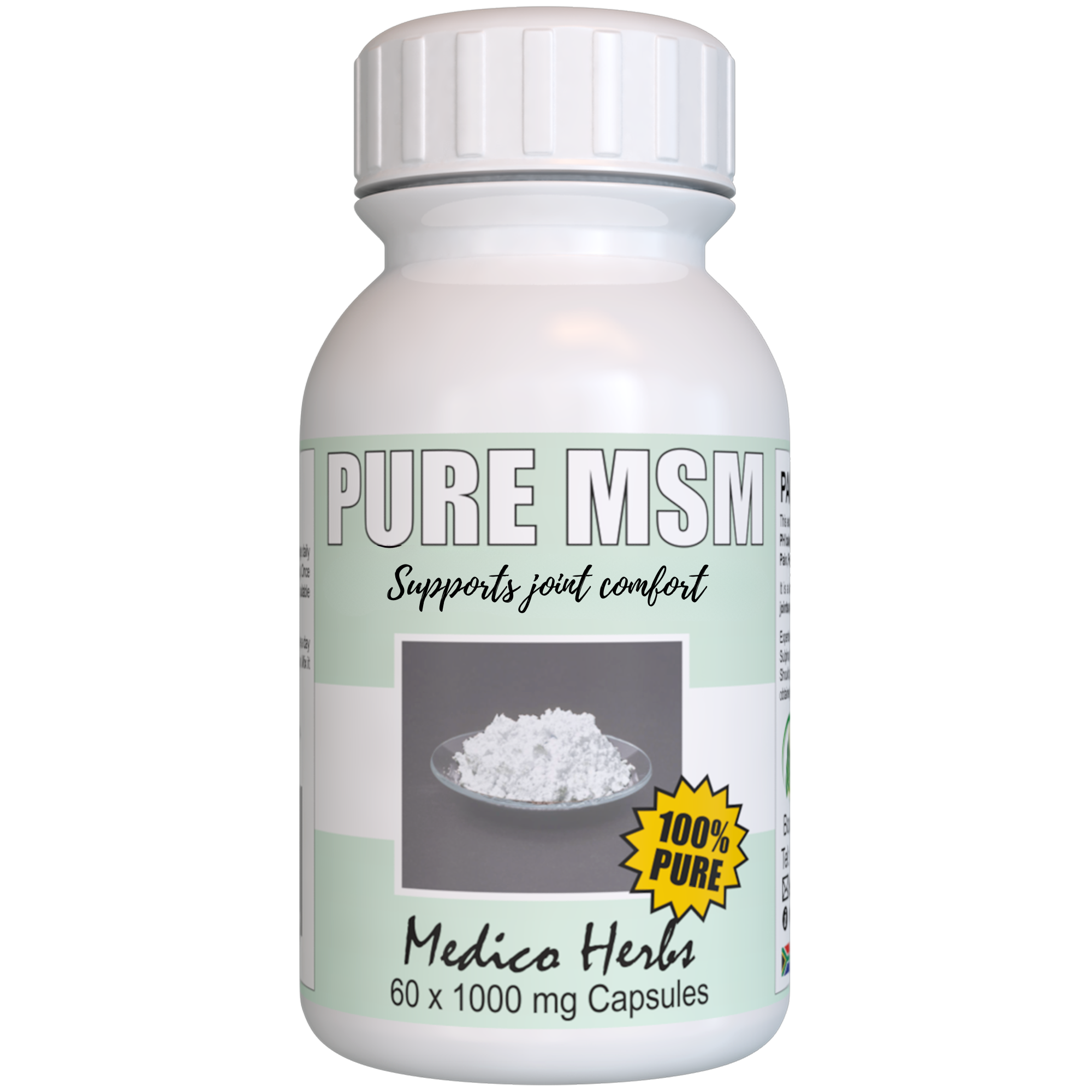 MSM Natural Sulphur Supplement (60 x 1000mg Capsules)