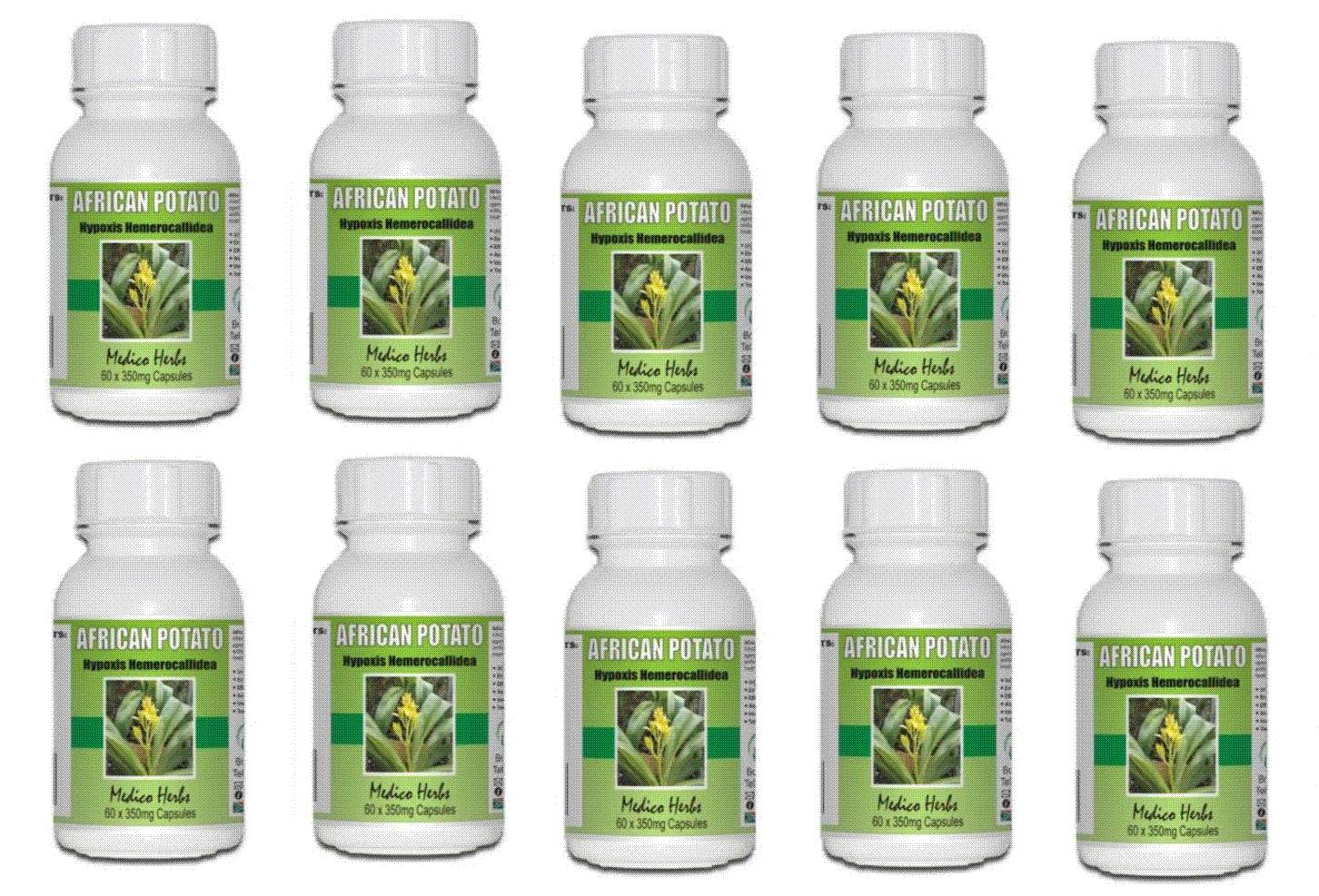 African Potato Capsules - 60x350mg x 10 Bottles