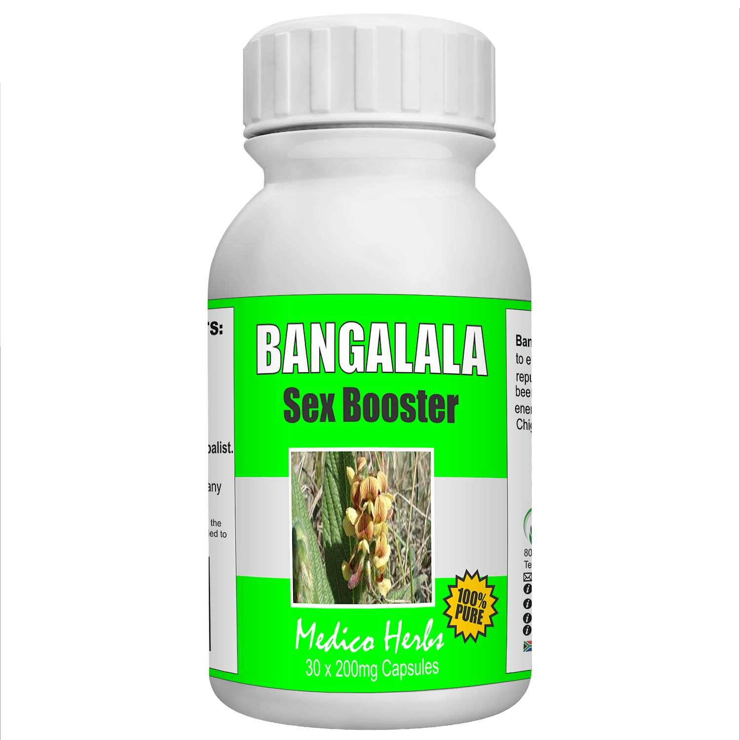 Bangalala Capsules or African Viagra - (3x 30) 90 Capsules - Buy 2x Bottles & get 3rd bottle FREE - CREASED LABELS